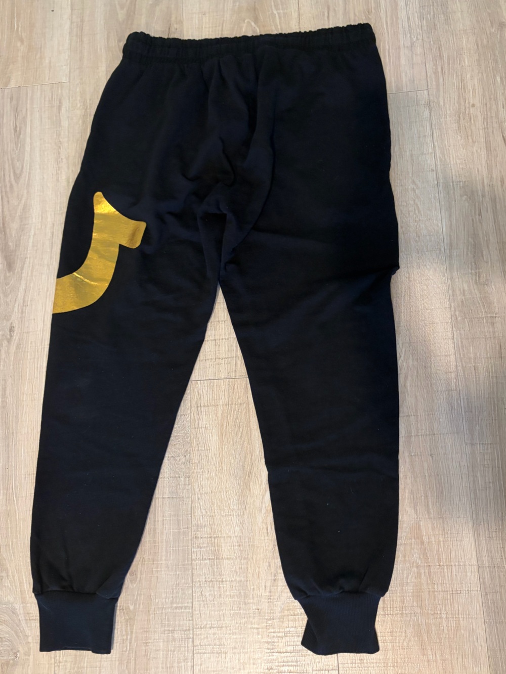 True Religion Black Loungewear Joggers with Gold Logo Accent Size M - Picture 4 of 4
